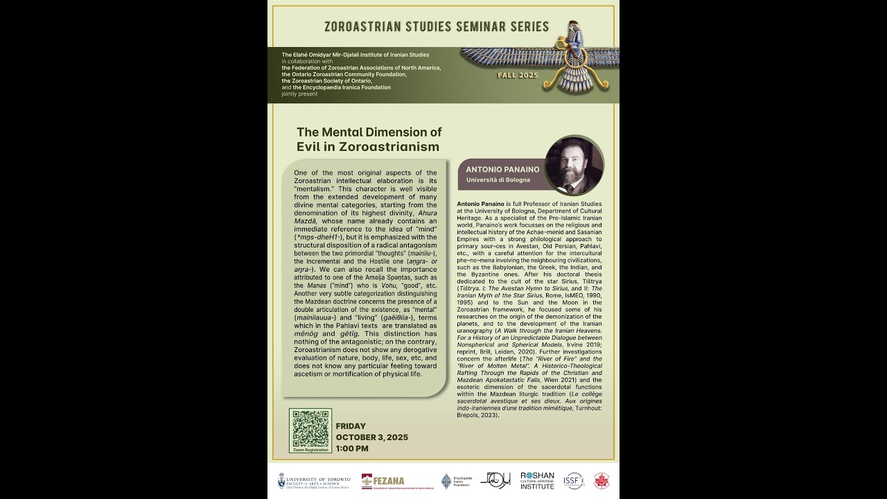 Two Mental Dimension of Evil in Zoroastrianism by Prof. Antonio Panaino
