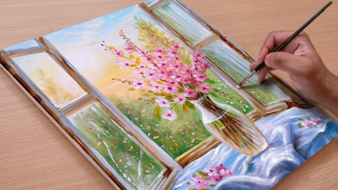Painting a Beautiful Morning Scenary / Acrylic painting / Art paintings