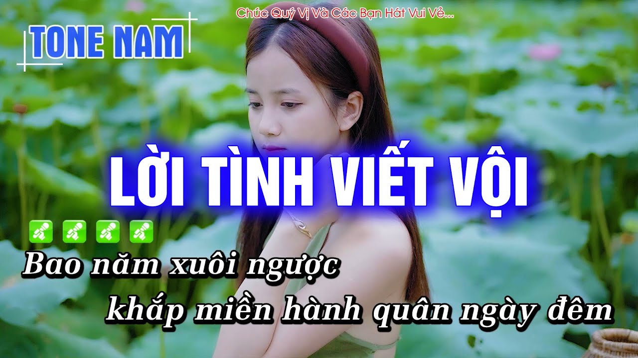 Karaoke Lời Tình Viết Vội Tone Nam Dễ Hát Nhất - Hoàng Dũng Karaoke