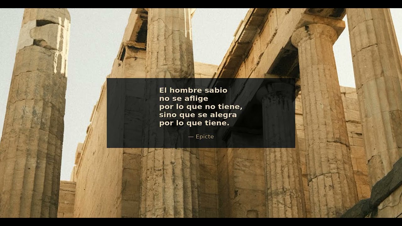El hombre sabio no se aflige por lo que no tiene, sino que se alegra por lo que  - Epicteto | Discip