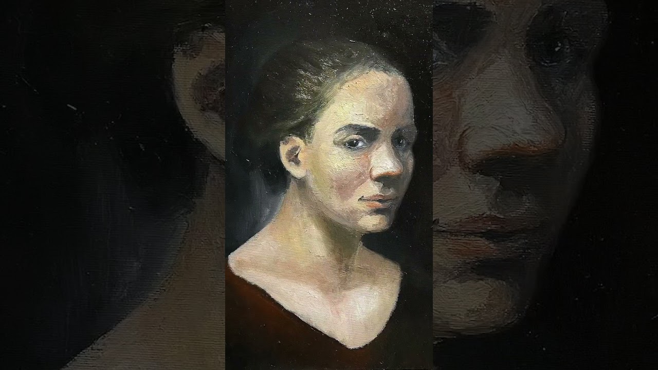 The marks left by the brush on the canvas 