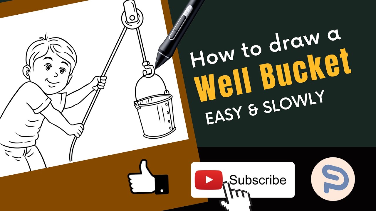 How to draw a Well Bucket - Easy & Slowly | Clip Studio Paint | Yellob