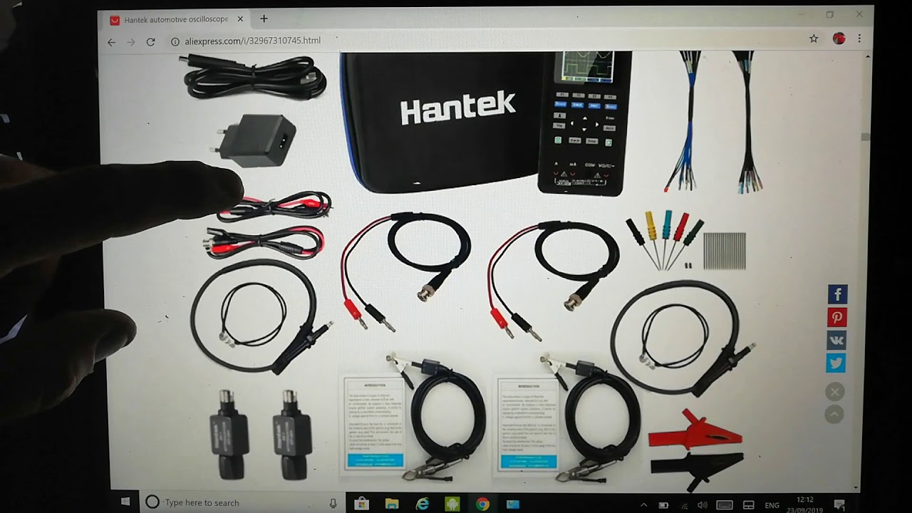 Hantek 2D82A Automotive 2channel oscilloscope with DVOM