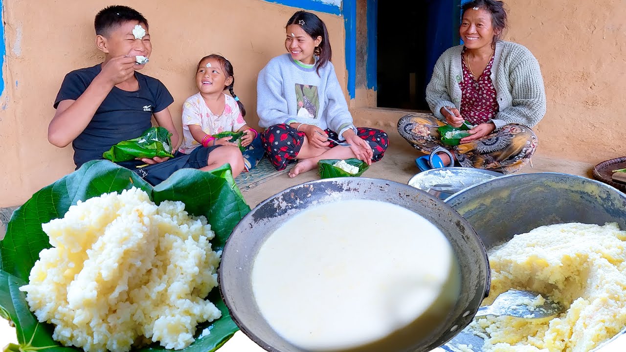 sumnima cooking rice pudding for brother, sister & mother || Village rice pudding recipe || sumnima