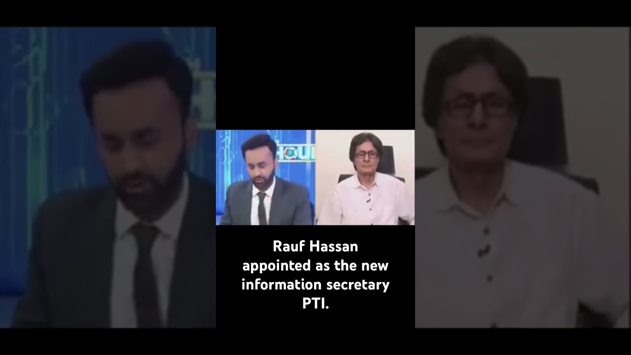 Newly Appointed Information Secretary PTI Rauf Hassan making a statement.