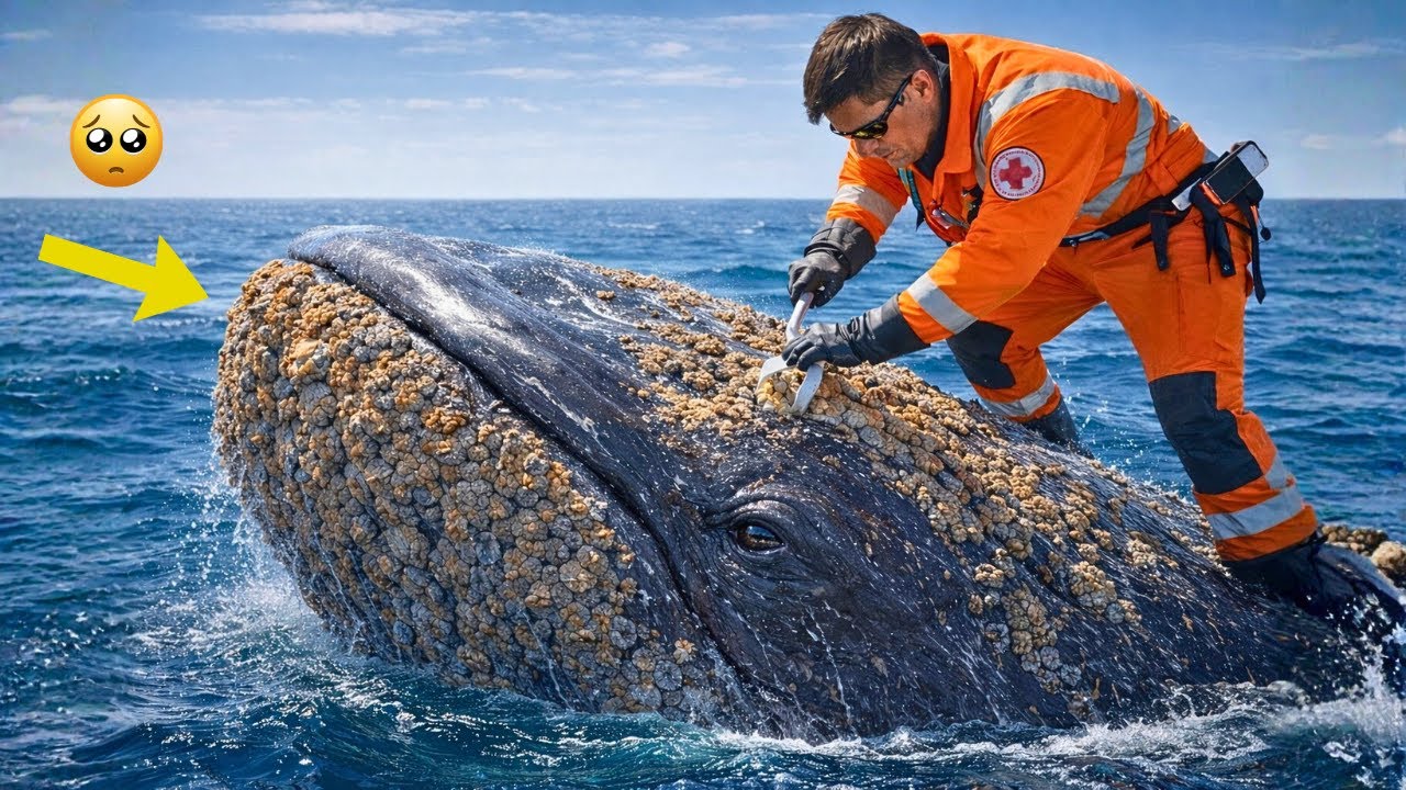 😭 THEY ARE DYING BECAUSE OF US. Rescuing an Exhausted Whale From Parasitic Creatures at Sea | animal