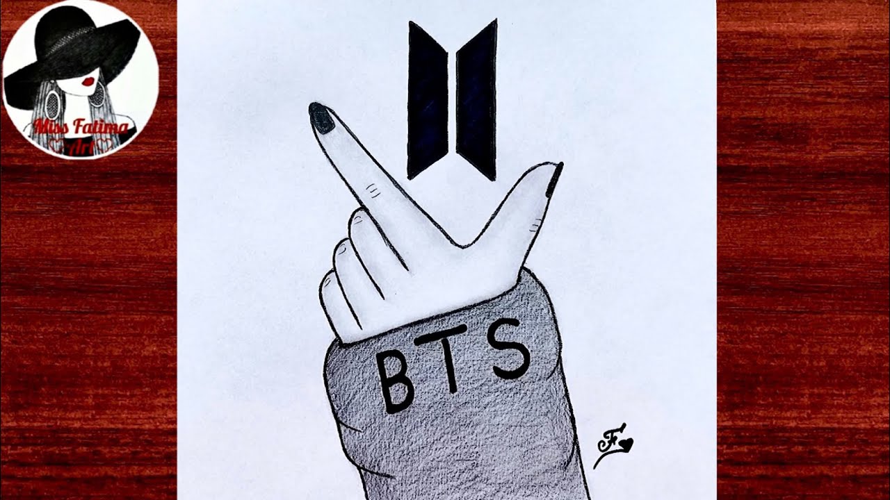 BTS drawing || Pencil sketch of BTS Army || BTS hand drawing