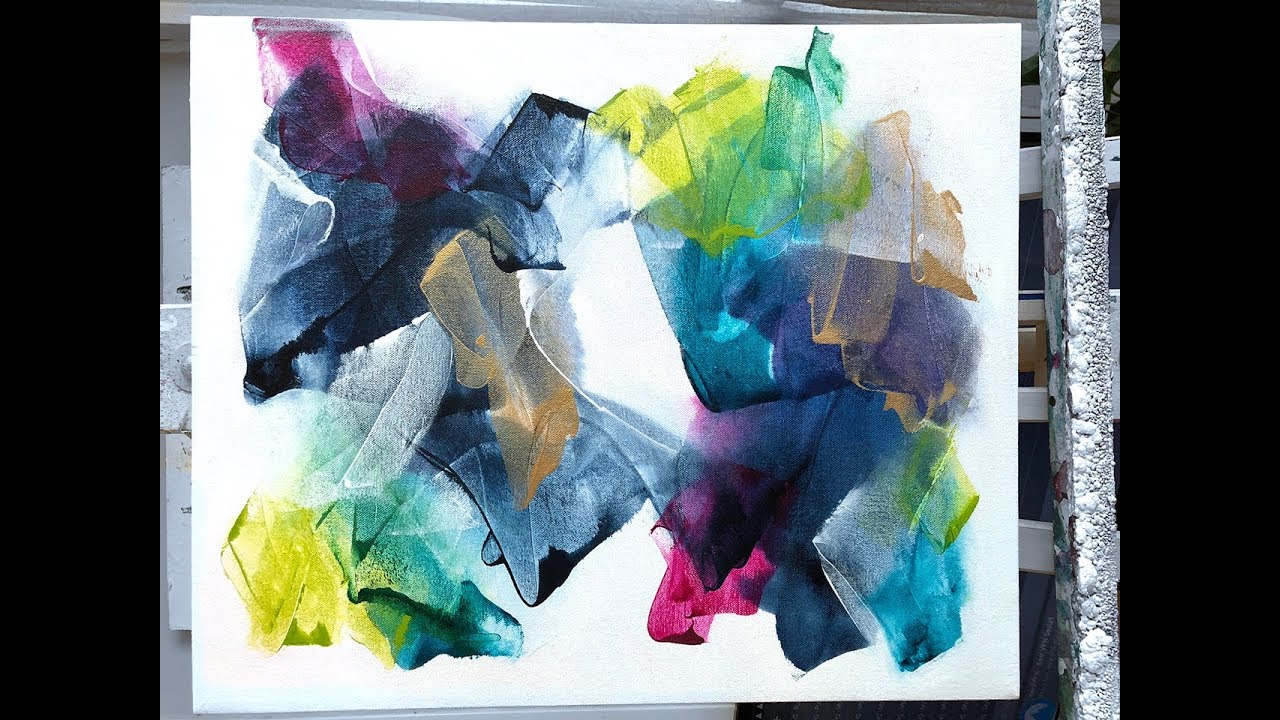 New Abstract Painting Techniques using Acrylics (Timelapsed Demonstration)