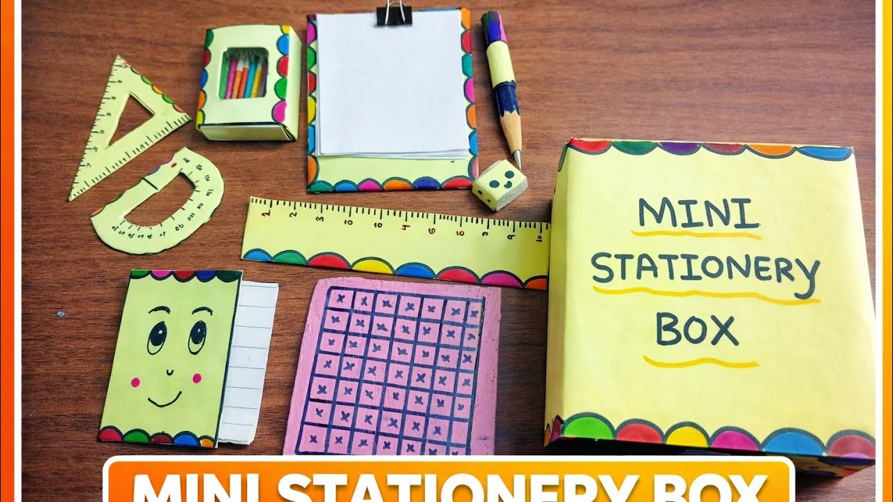 10 DIY Mini Stationary  Box#Crafts#schoolcrafts #Miniature#MiniDIY