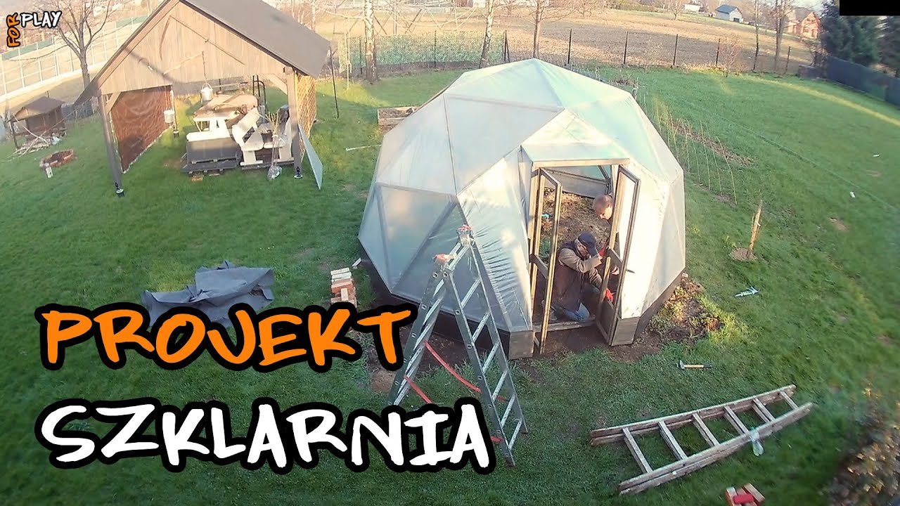 Projekt szklarnia kopułowa sferyczna kopuła geodezyjna. Kopuła Fullera. Geodesic dome foliak Geodome