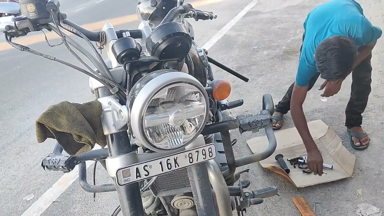 Mini ape handle bar from bykology, complete guide video #supermeteor650 #royalenfield