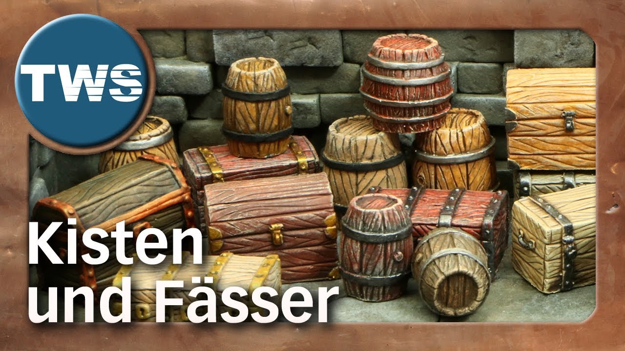 Tutorial: Kisten und F&auml;sser bemalen / how to paint chests and barrels (Tabletop-Gel&auml;nde, TWS)