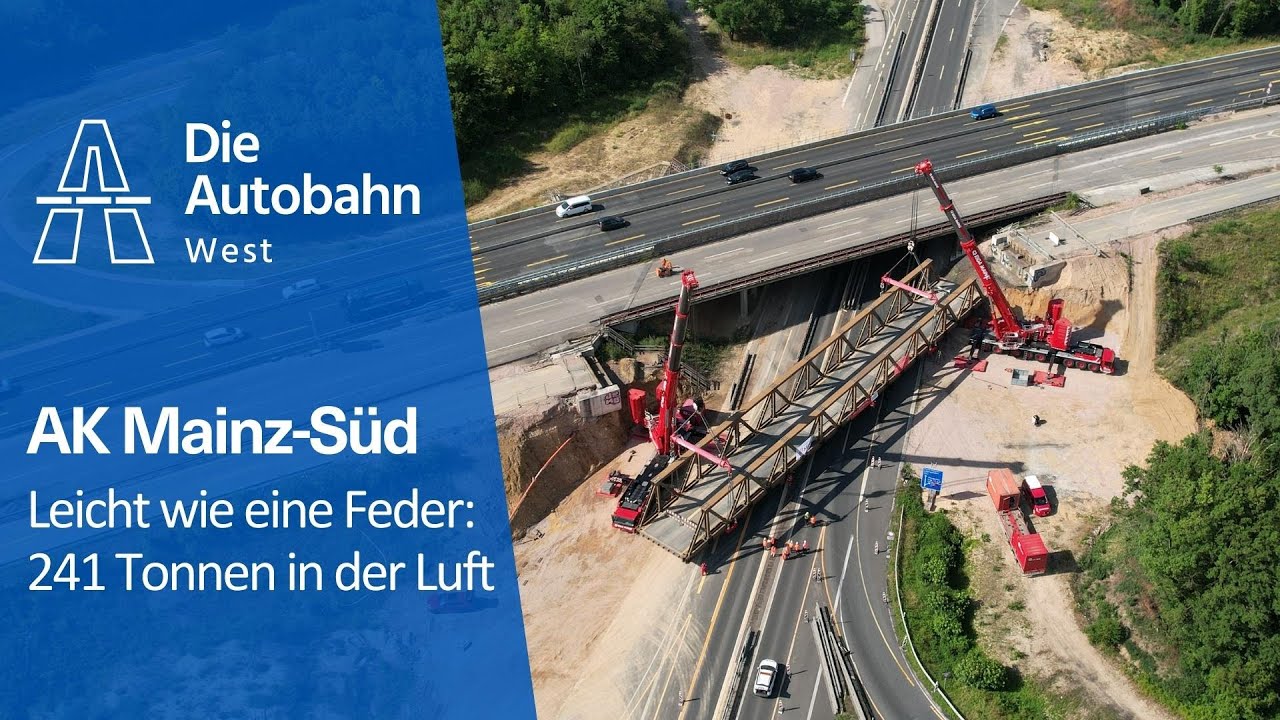 Autobahnkreuz Mainz-Süd: Aushub Behelfsbrücke [A60/A63] | Autobahn GmbH