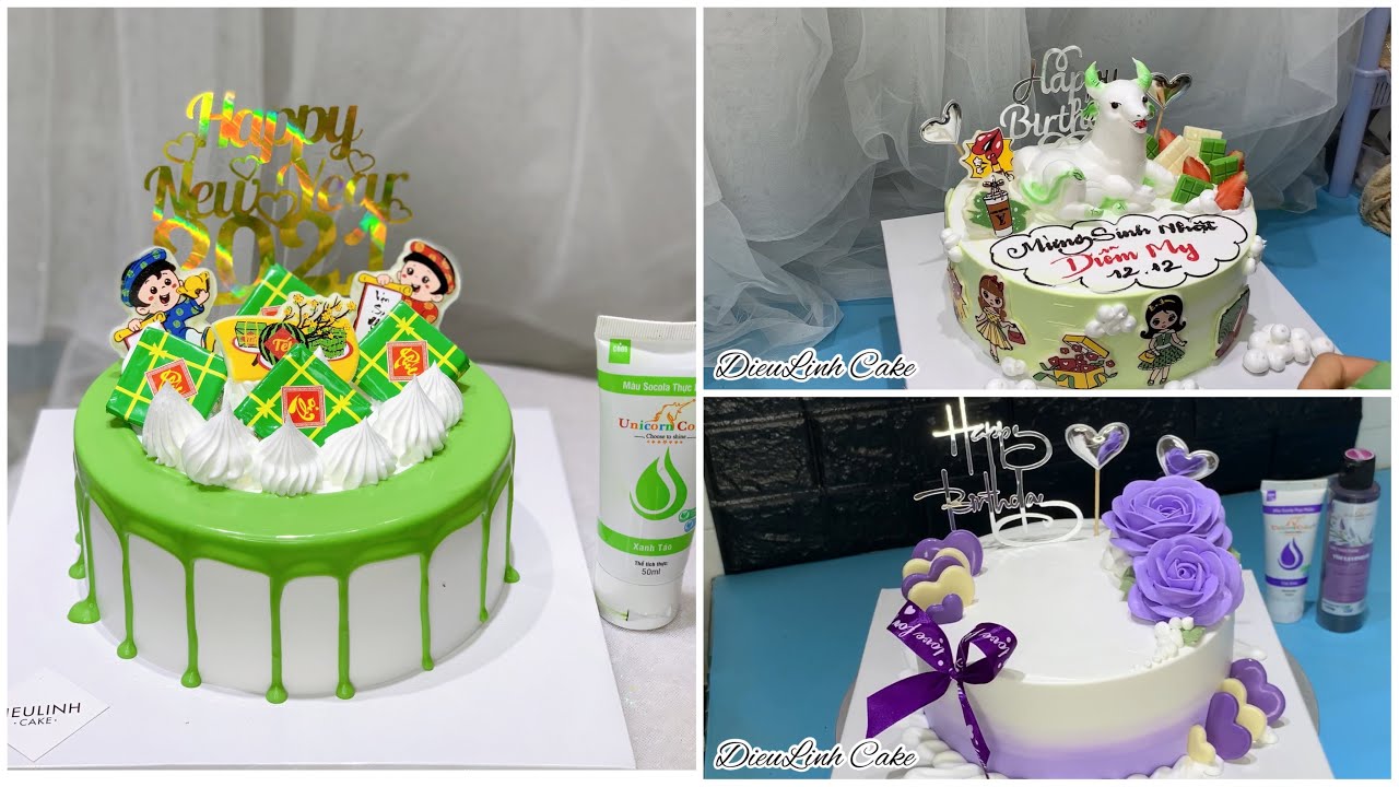 Decorate colorful cream cakes - trang trí bánh kem nhiều màu sắc - DieuLinh Cake