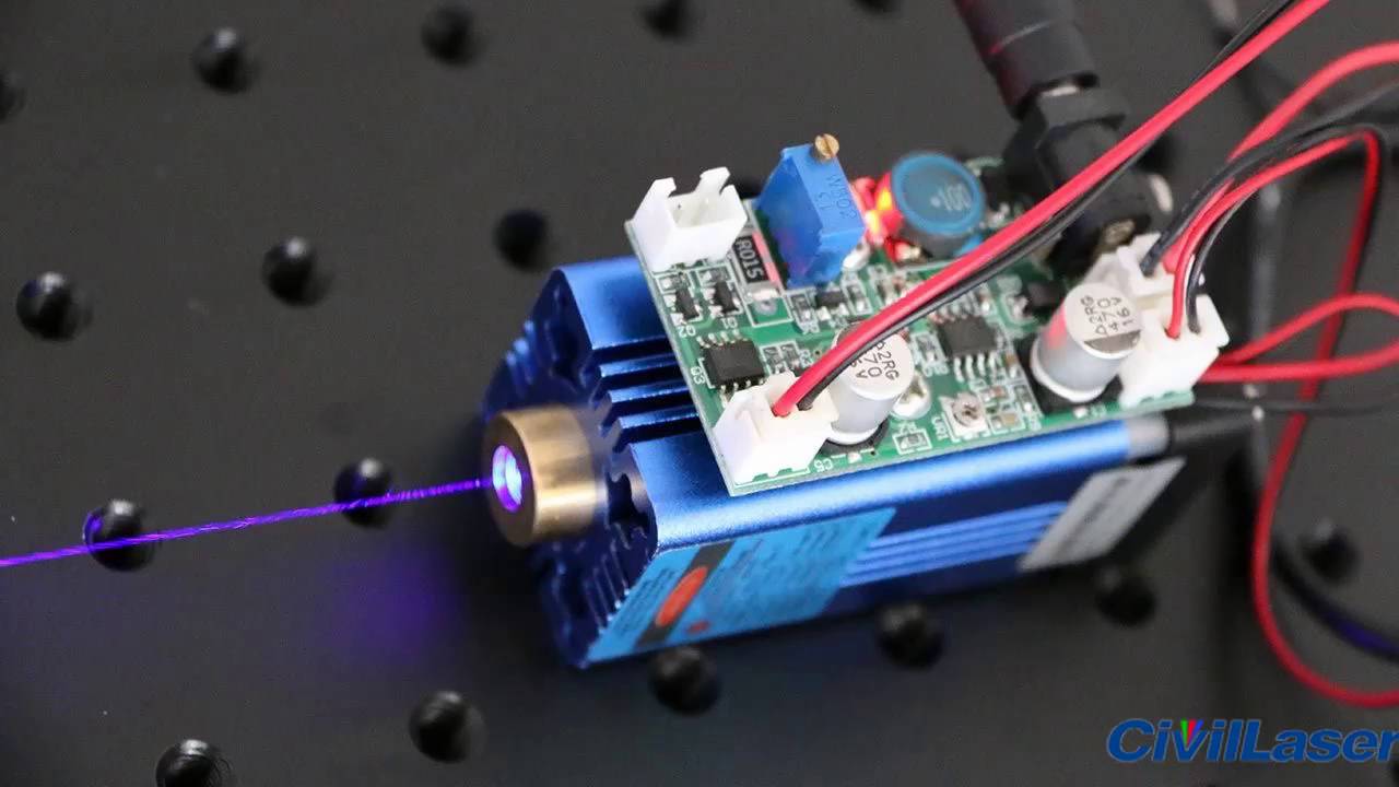 445nm laser module 1500mw blue laser with 12V DC power supply