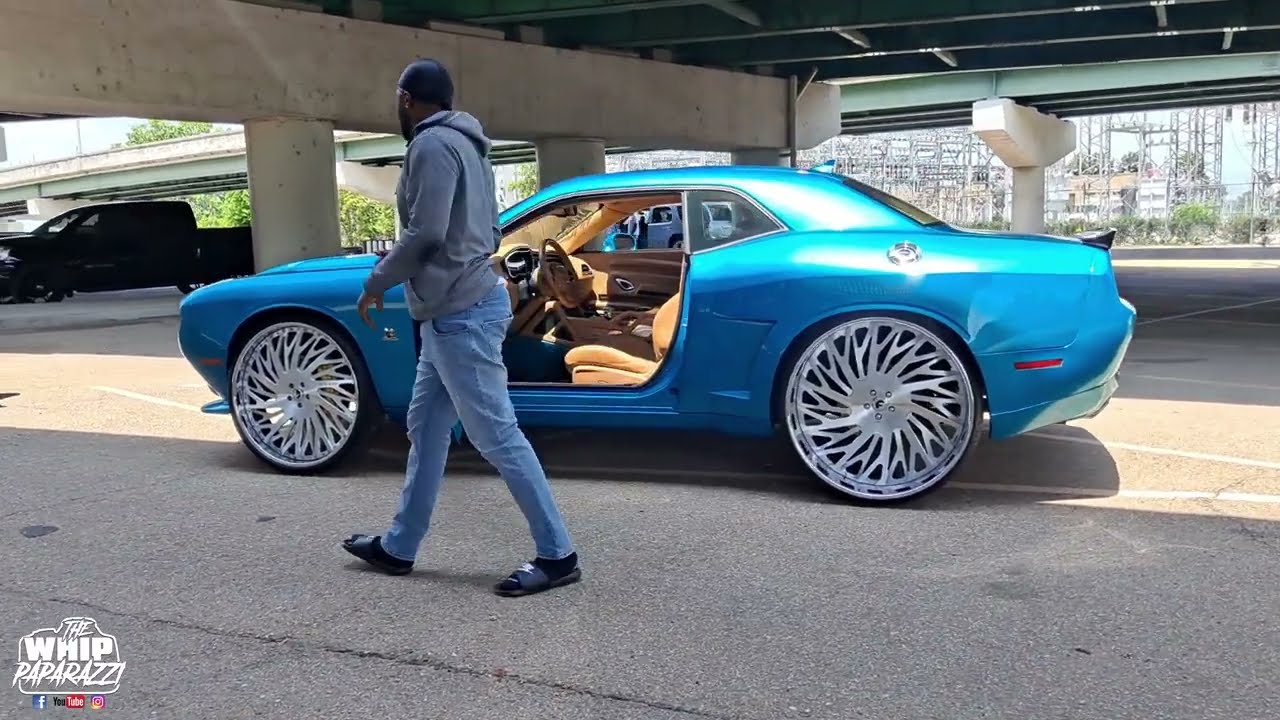 Custom Wide body Scatpack Dodge Challenger on 28's on Front 30's on Back Forgiato Wheels