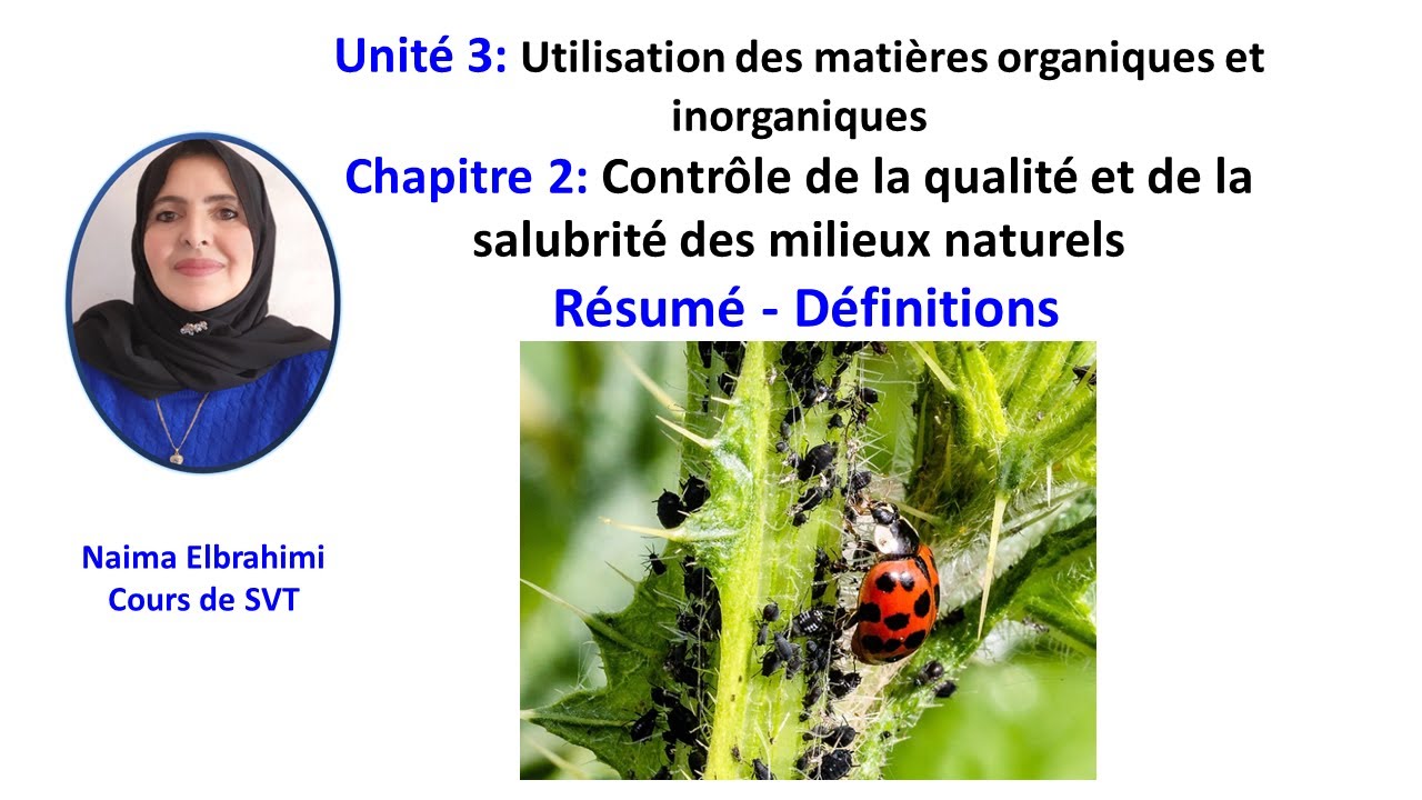 Cours SVT 2 Bac Biof  Contrôle de la qualité et de la salubrité des milieux naturels Résumé -Def