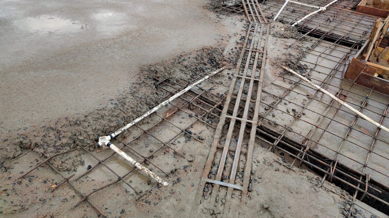 Ground floor casting and concreting of slab rain came