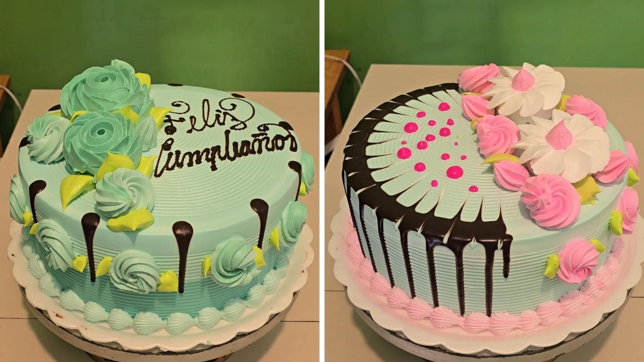 Как украсить торты ганашем и взбитыми сливками.