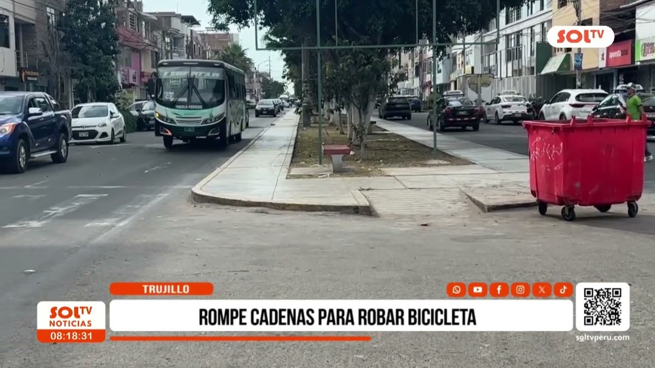 Trujillo: rompe cadenas para robar bicicleta