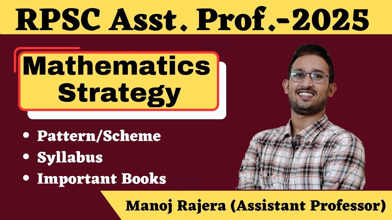 RPSC Assistant Professor Mathematics Syllabus | Exam Pattern | Important Books | Strategy Rajera Sir