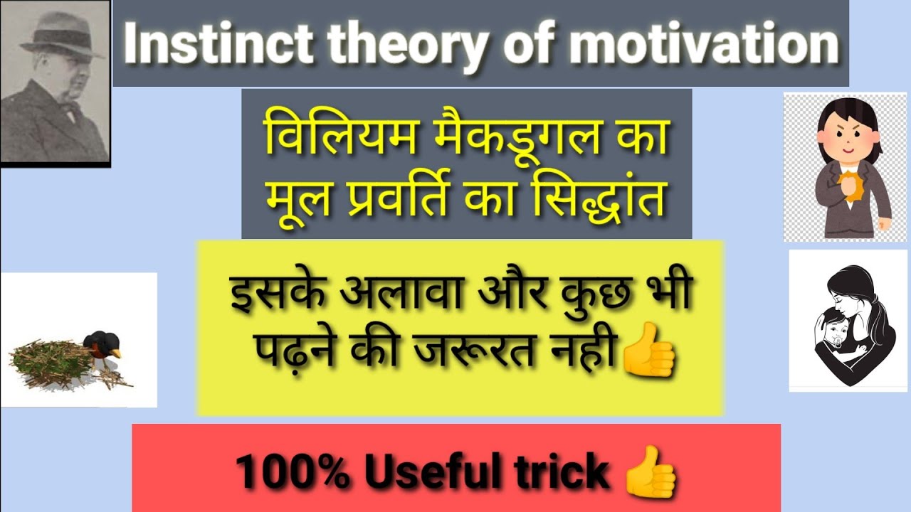Instinct theory of motivation || विलियम मैकडूगल का मूल प्रवर्ति का सिद्धांत || In hindi