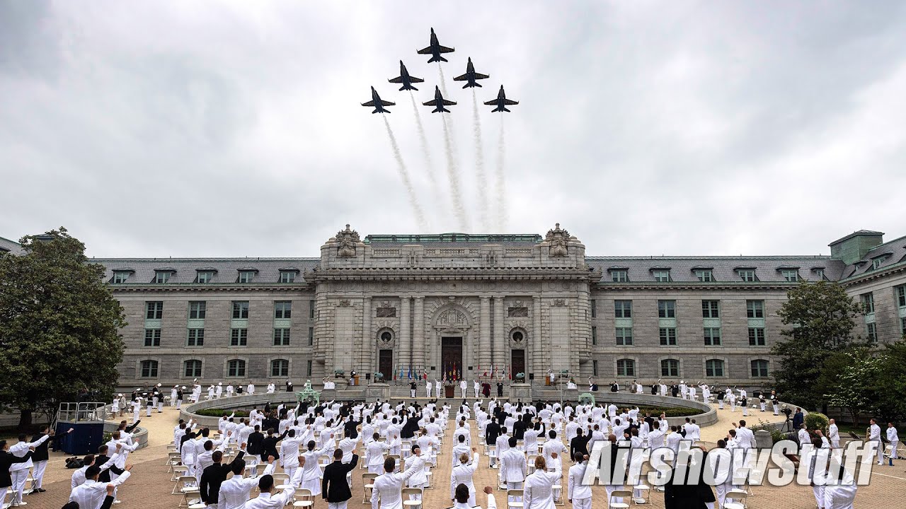 Blue Angels Flyovers - Naval Academy Grads and USS Truman Battle Group