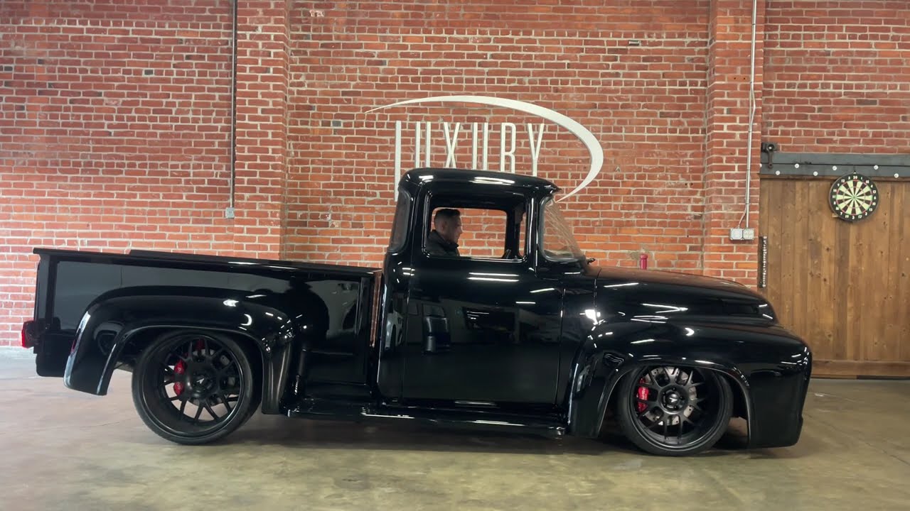 1956 Ford F-100 Big Window Varishock Air Ride Suspension System Demonstration