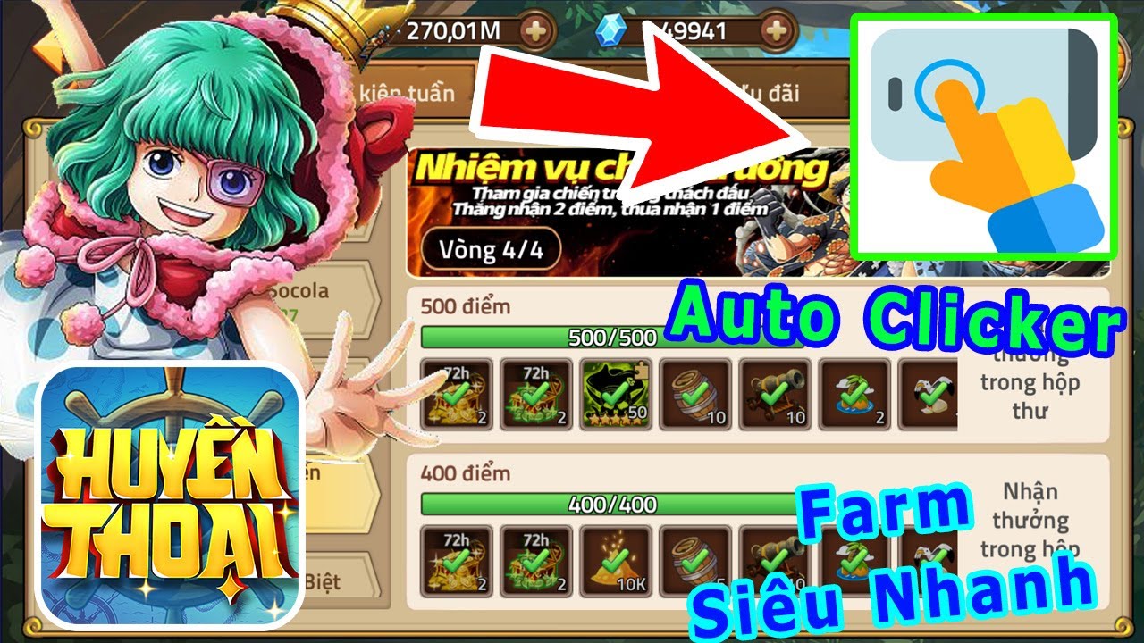 Hướng Dẫn Treo Nhiệm Vụ Chiến Trường Huyền Thoại Hải Tặc Bằng Auto Clicker