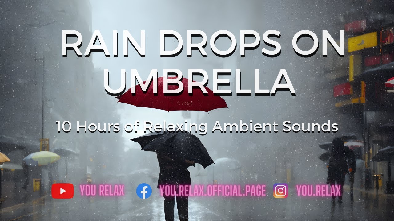 🎙️ Discover Rain Drops on Umbrella Ambient Sounds | 10 Hours of Peaceful Sleep ☔