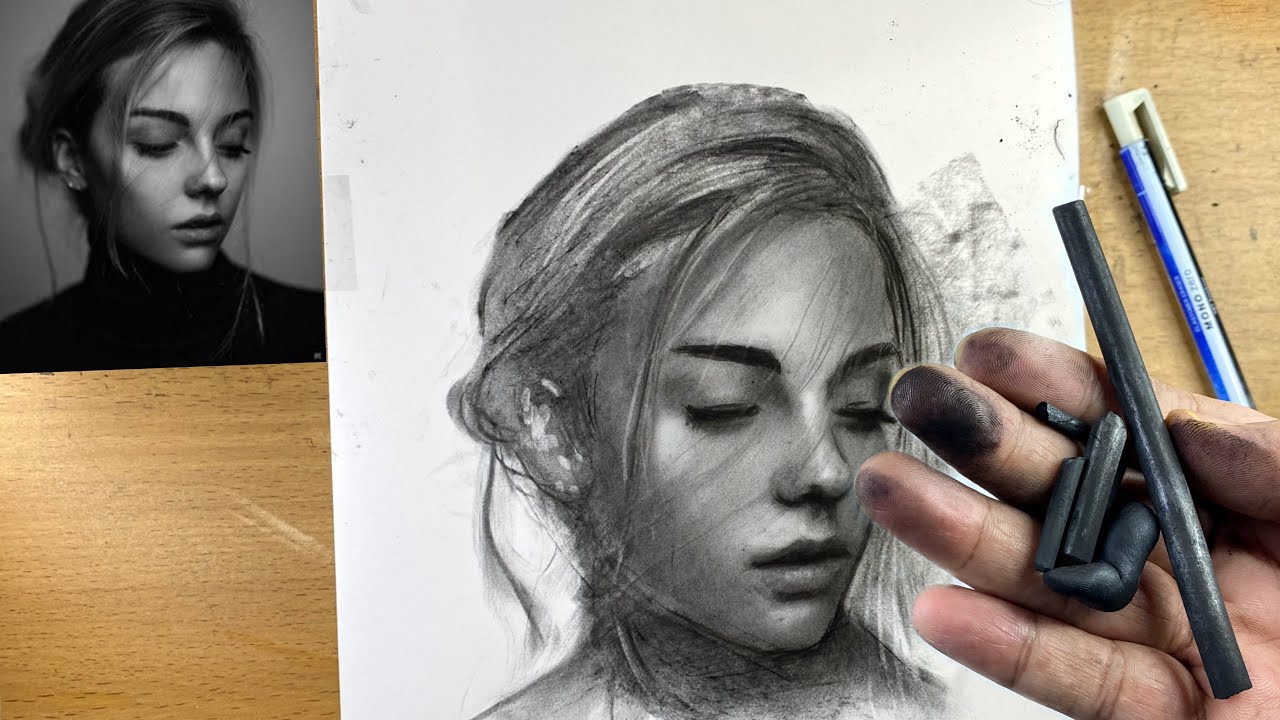 Simple Way to Sketch a Portrait in Charcoal