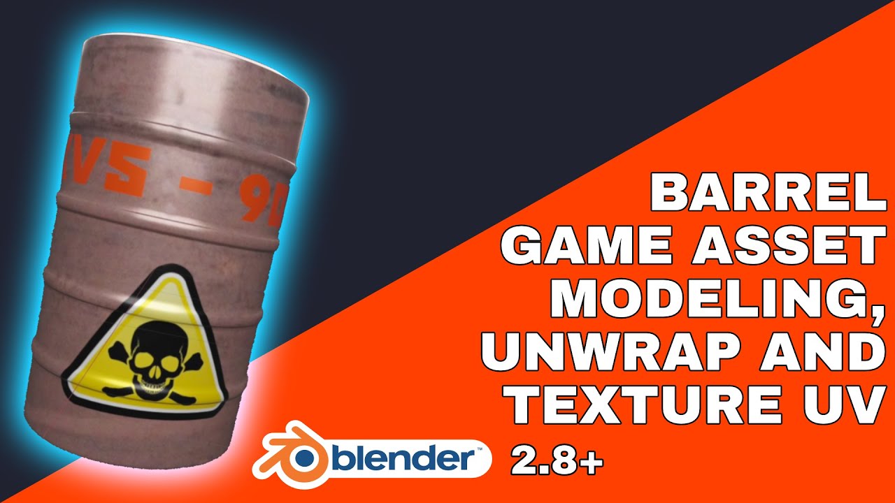 🆕 Blender 3D Low Poly Barrel Game Asset Tutorial | Blender easy UV unwrapping
