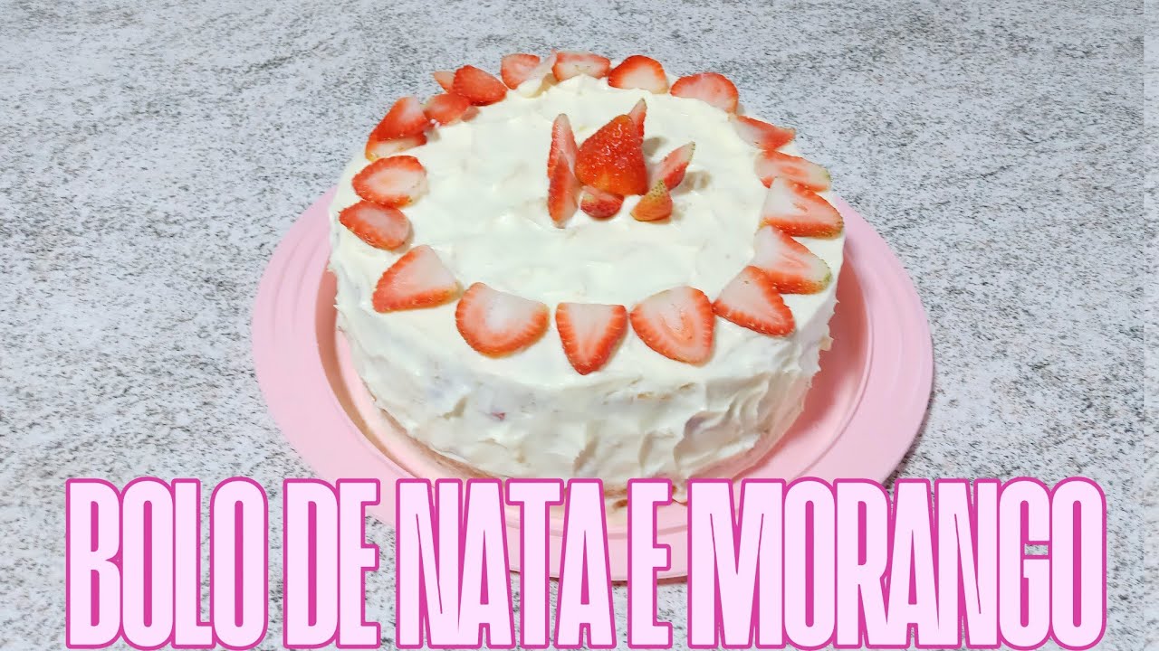 COMO FAZER UM DELICIOSO BOLO DE NATA COM MORANGO @TheLfonseca 