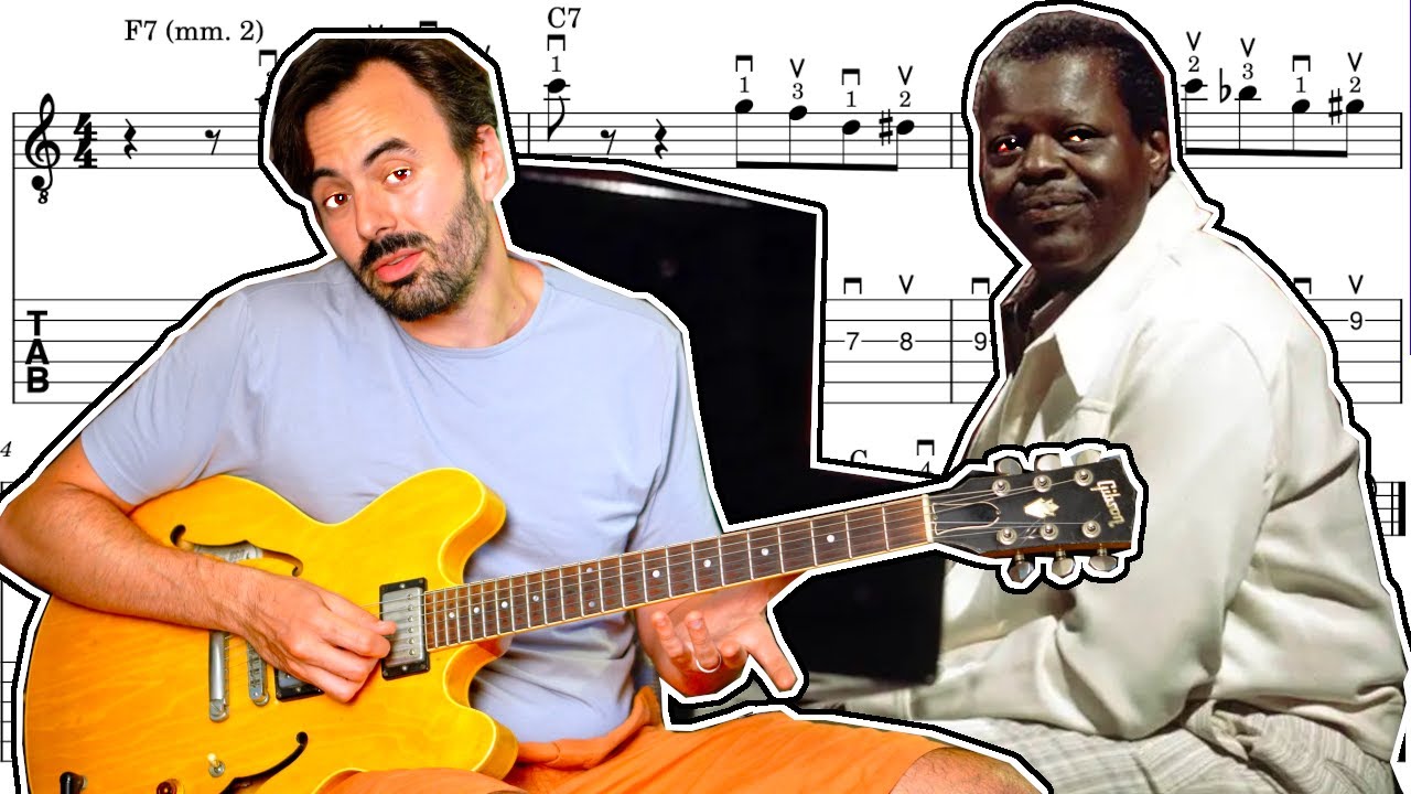 Oscar Peterson's C Jam Blues 1st Chorus - Guitar Tutorial and Analysis