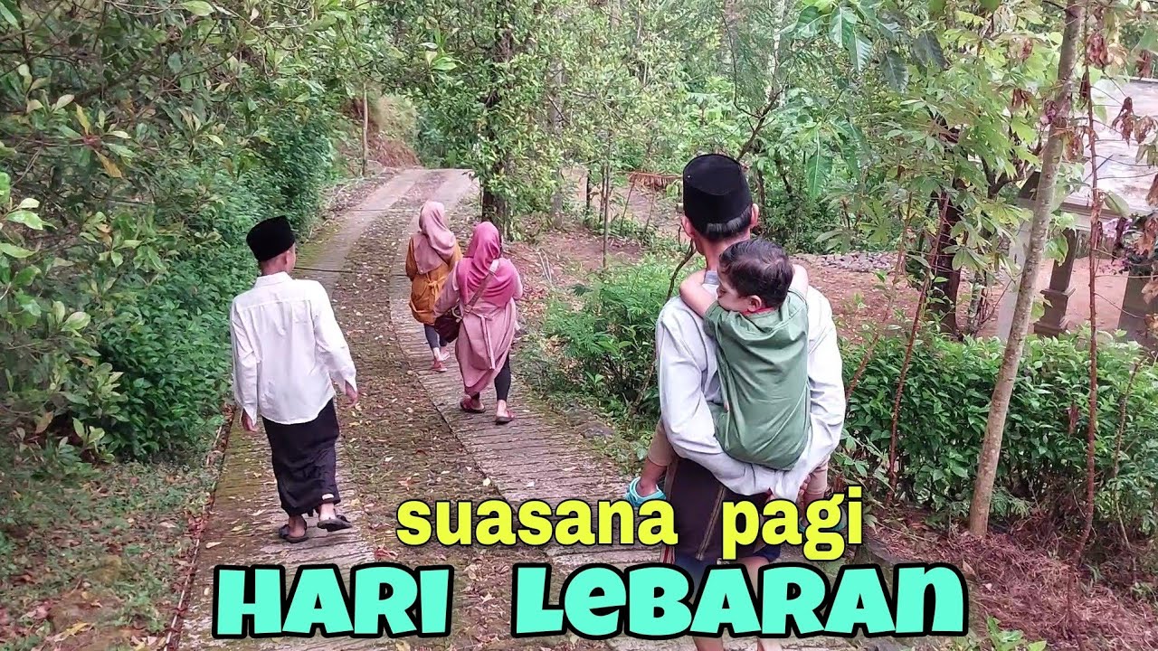 suasana pagi di hari nan fitri,berangkat ke mushola untuk sholat ied