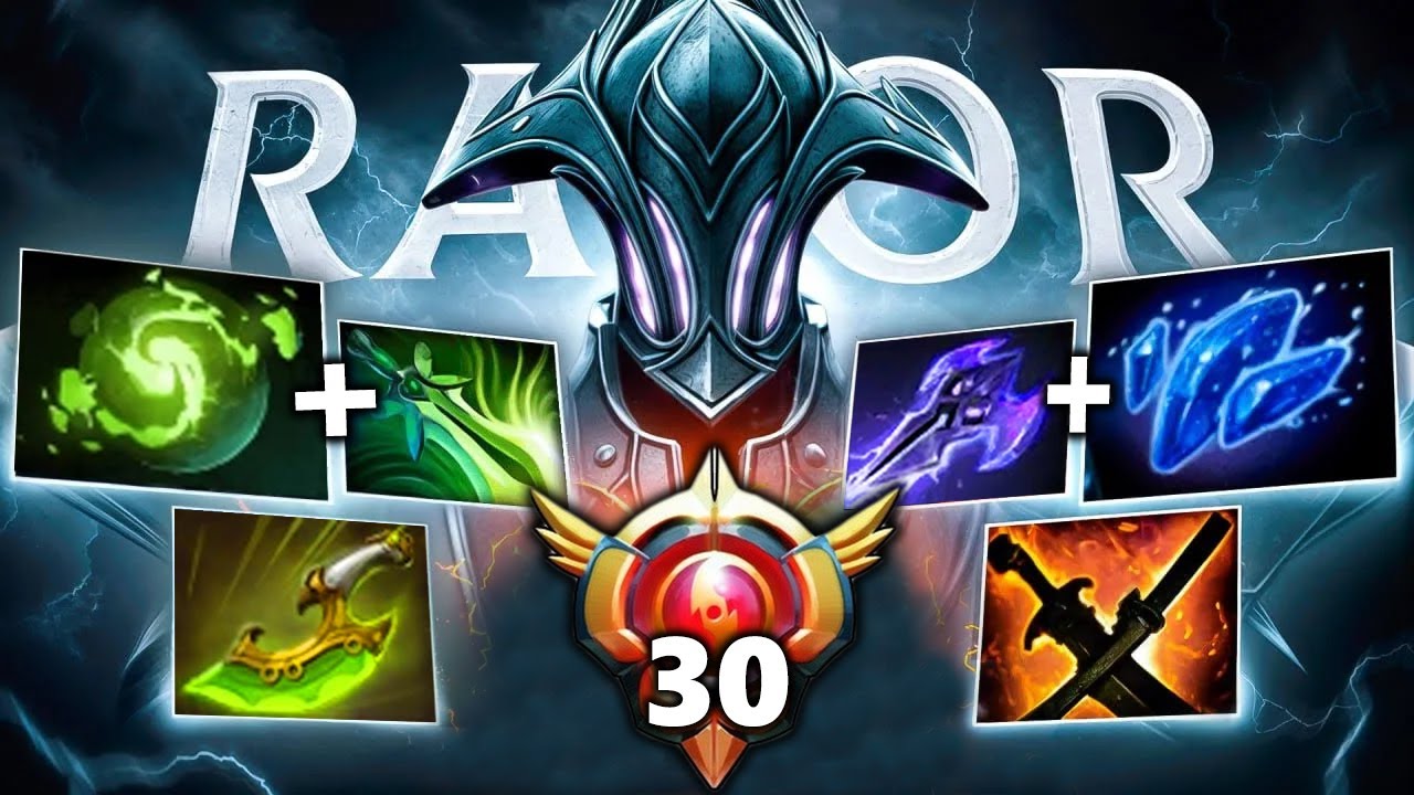 30 lvl РАЗОРА vs 16.000 ММР.. Кто ТЫ БЕЗ УРОНА???  RAZOR Dota 2