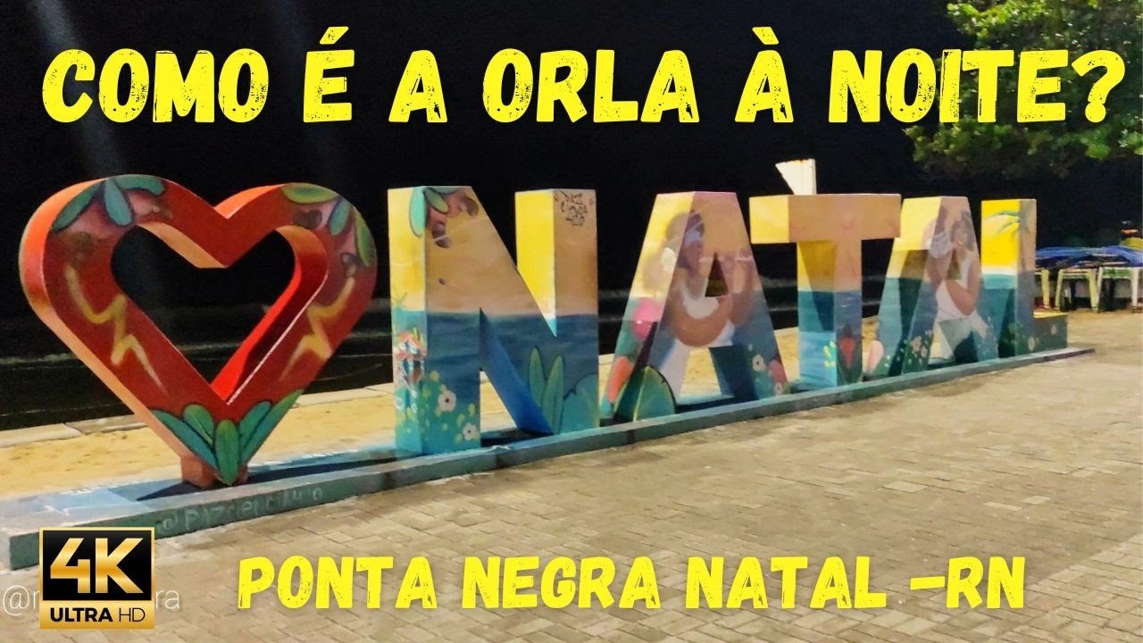 ponta negra Natal - como é  orla à noite? #natal #pontanegra #nordeste