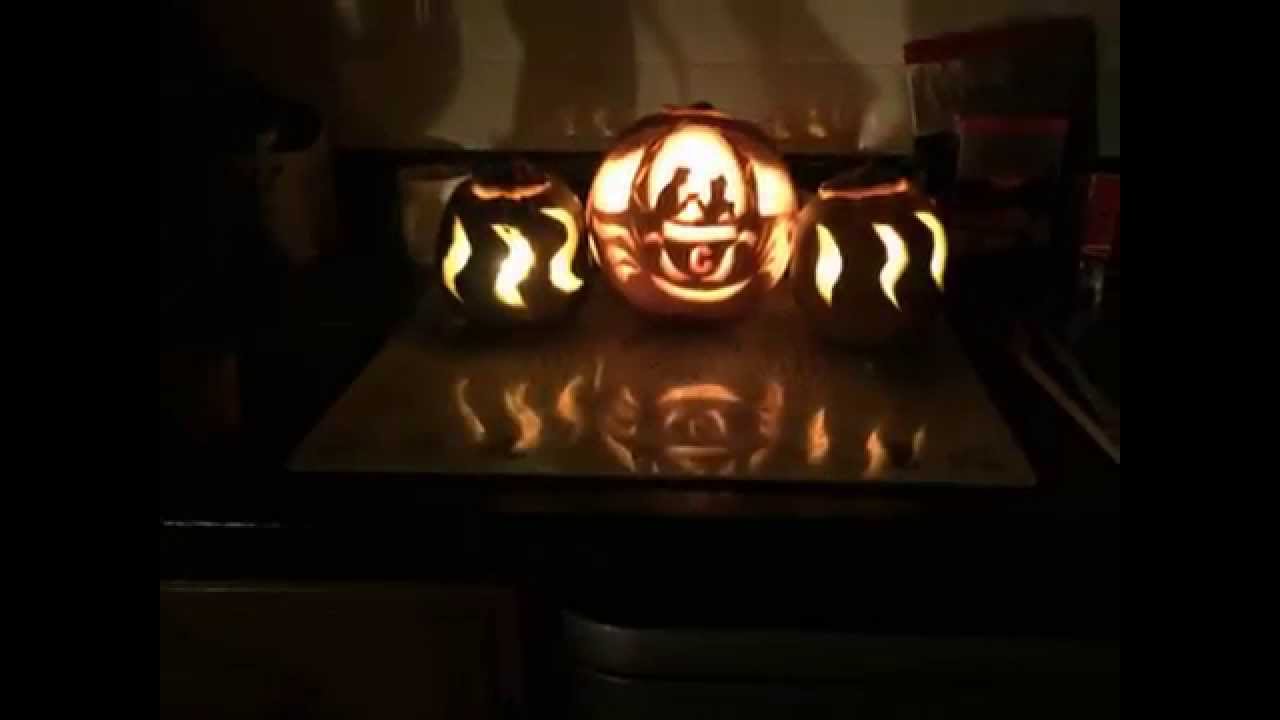 Amy's carved Disney pumpkins (Cinderella charge and jack and sally)