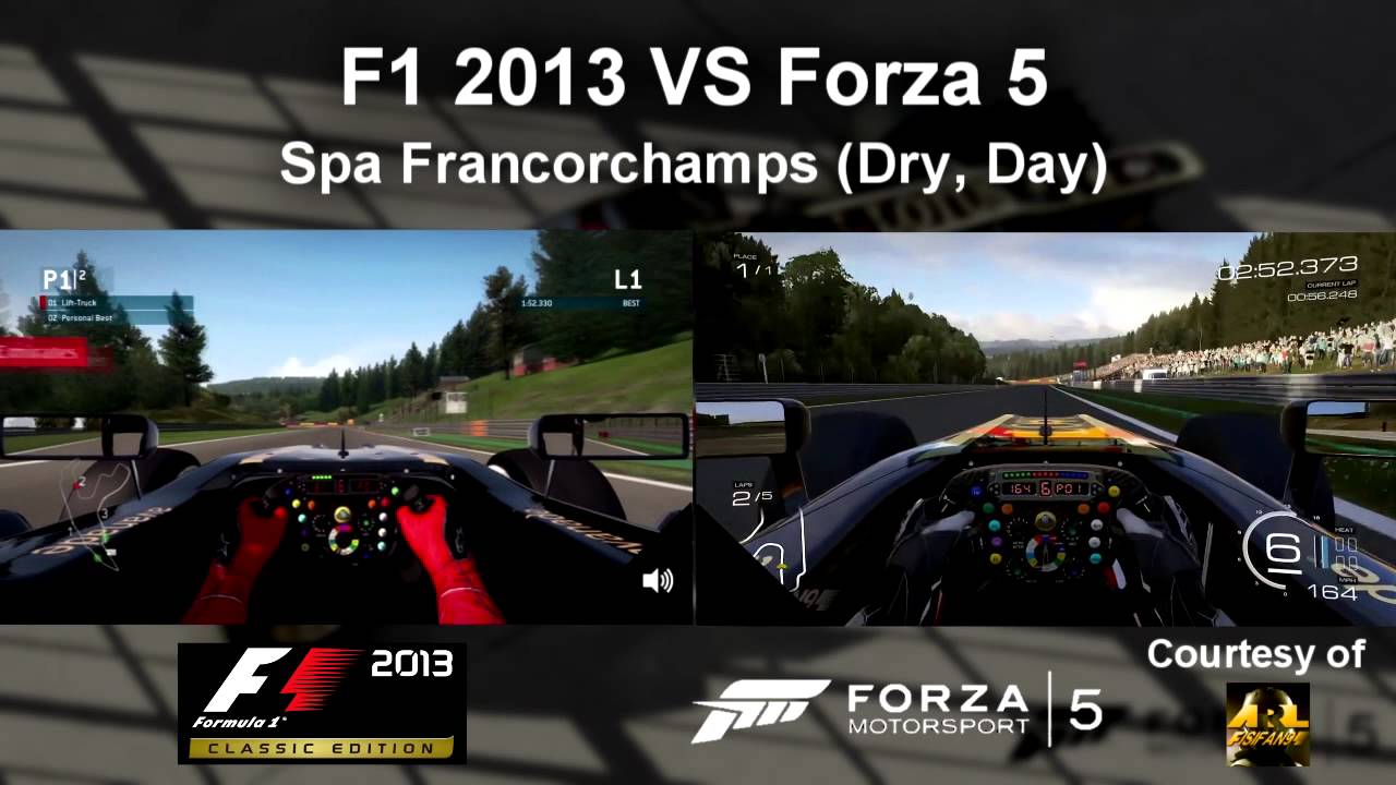 F1 2013 VS Forza - Lotus E21@Spa Francorchamps (Dry, Day)