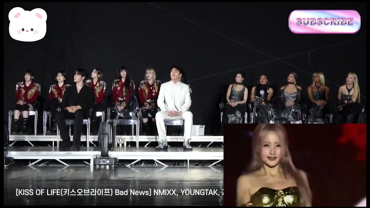nmixx, Zeepruk, Youngtak, Jam Republic Reaction to Kiss of Life   Bad News @SMA2024