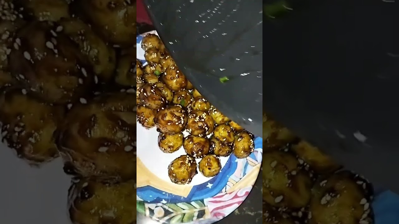 baby potatoes with oyster sauce & sesame seeds #satisfying #yummy #ytshorts #mybloopers