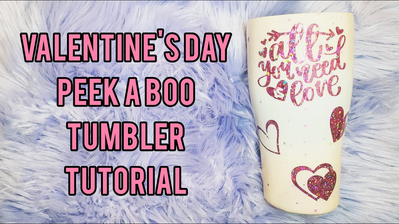 Valentine's Day Glitter Peekaboo Epoxy Tumbler Tutorial | DIY | Tumblerpoxy | Peek-A-Boo |