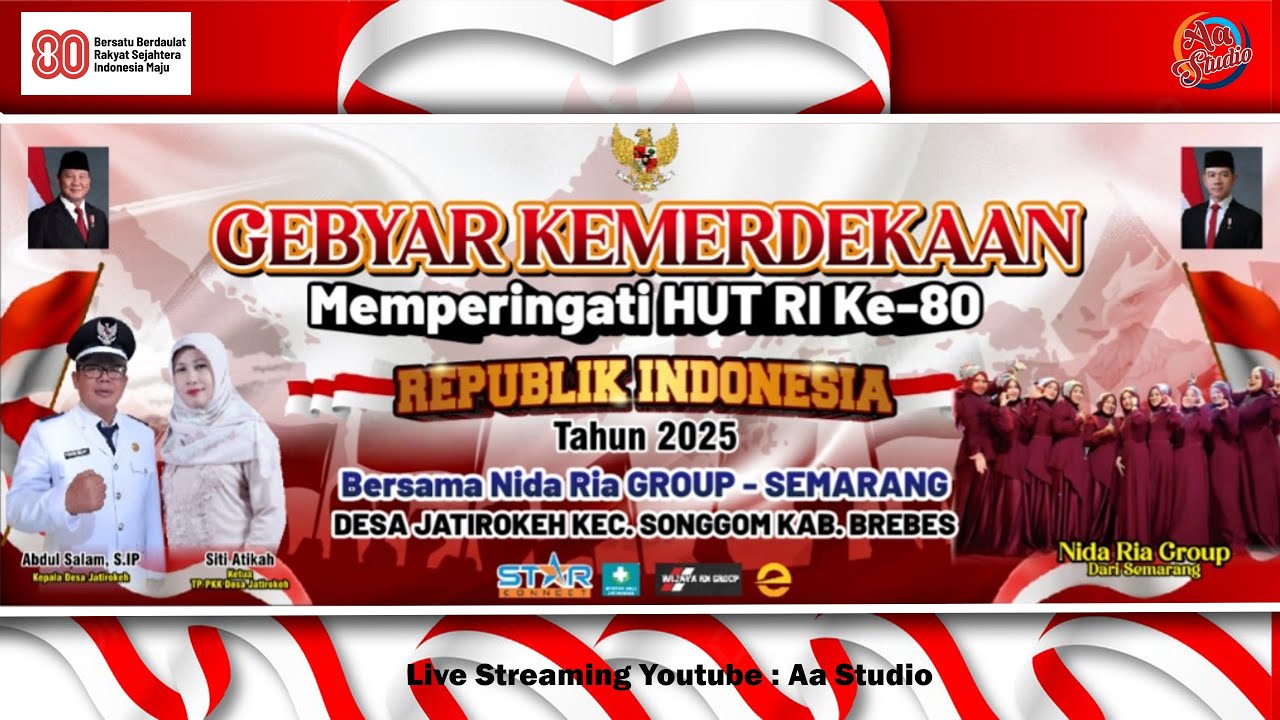 LIVE  !!! NIDA RIA SEMARANG | PERINGATAN HUT KE - 80  RI | JATIROKEH SONGGOM BREBES TAHUN 2025