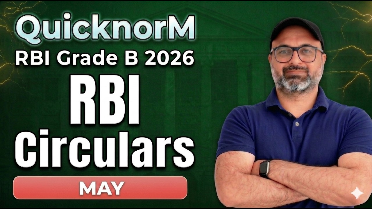RBI Circulars I May 2026 I RBI Grade B Crash Course I Finance by Madhav Sir