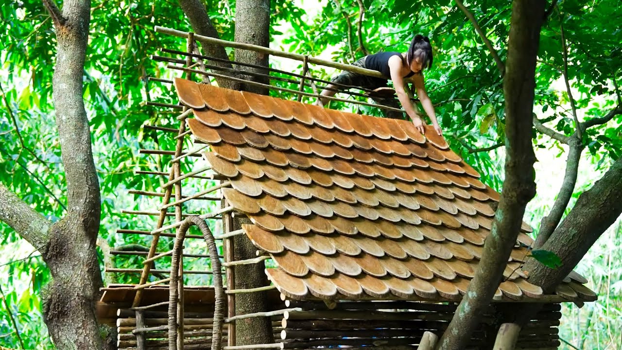 1,000 Roof Tiles Layered Into A House Roof – Primitive Roofing Technique | Ly Hoang Linh