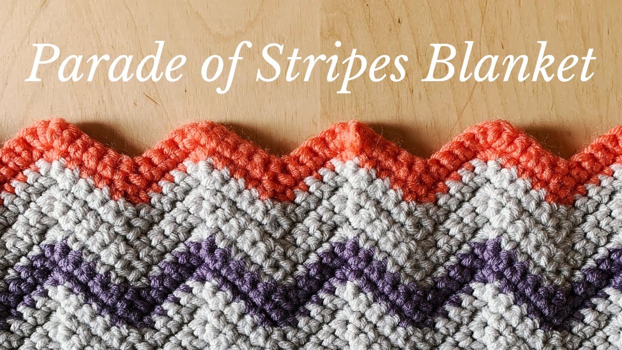 How To Crochet a Ripple Blanket - Chevron Blanket - Parade of Stripes Blanket by YarnHookNeedles