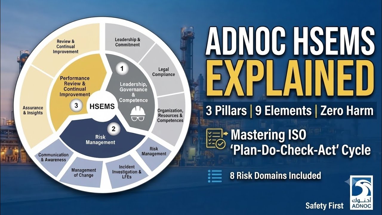Руководство по ADNOC HSEMS: цикл PDCA, 3 основных принципа и разбор 9 элементов
