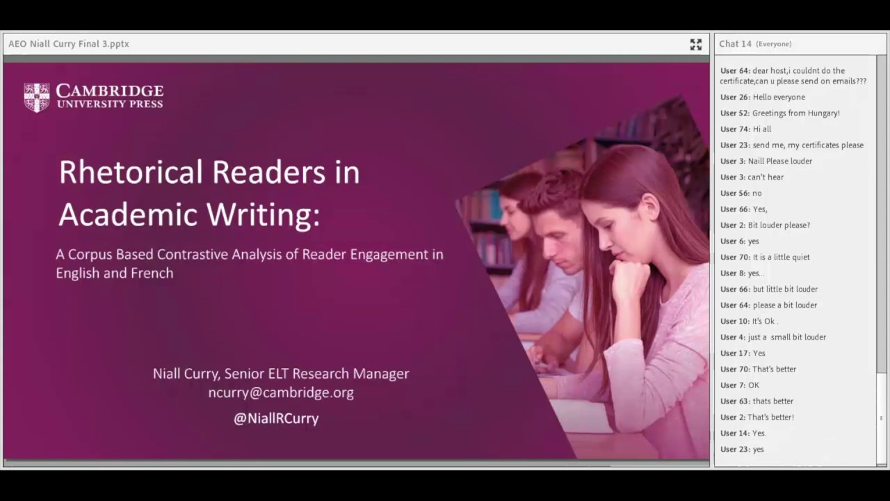 Niall Curry Rhetorical Readers in Academic Writing October 2018