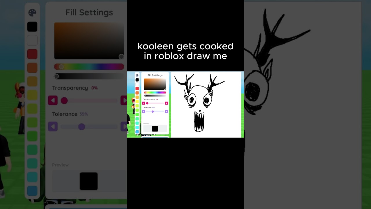 kooleen gets cooked in roblox draw me
