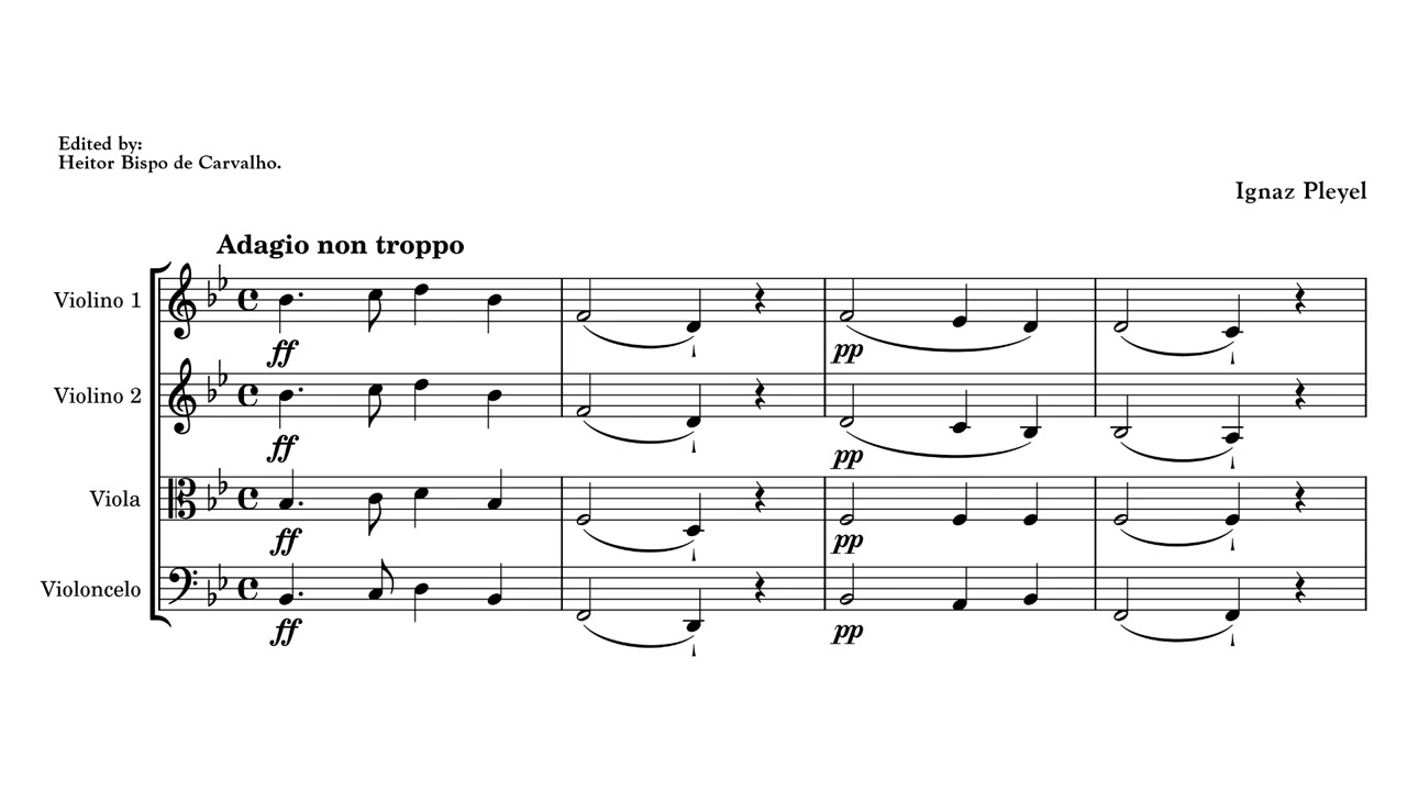 Pleyel - Quartet in D minor - Score